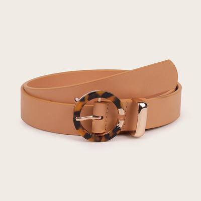 New Casual Women's Resin Buckle Flat Belt Independent Station C-shaped Buckle Pin Buckle Belt