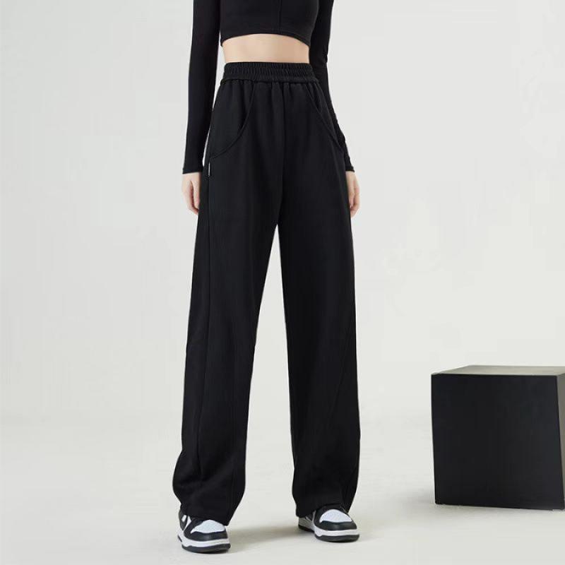 "2024 American Women's Retro Loose Straight Sweatpants - Spring & Autumn Jazz Dance Casual Pants"