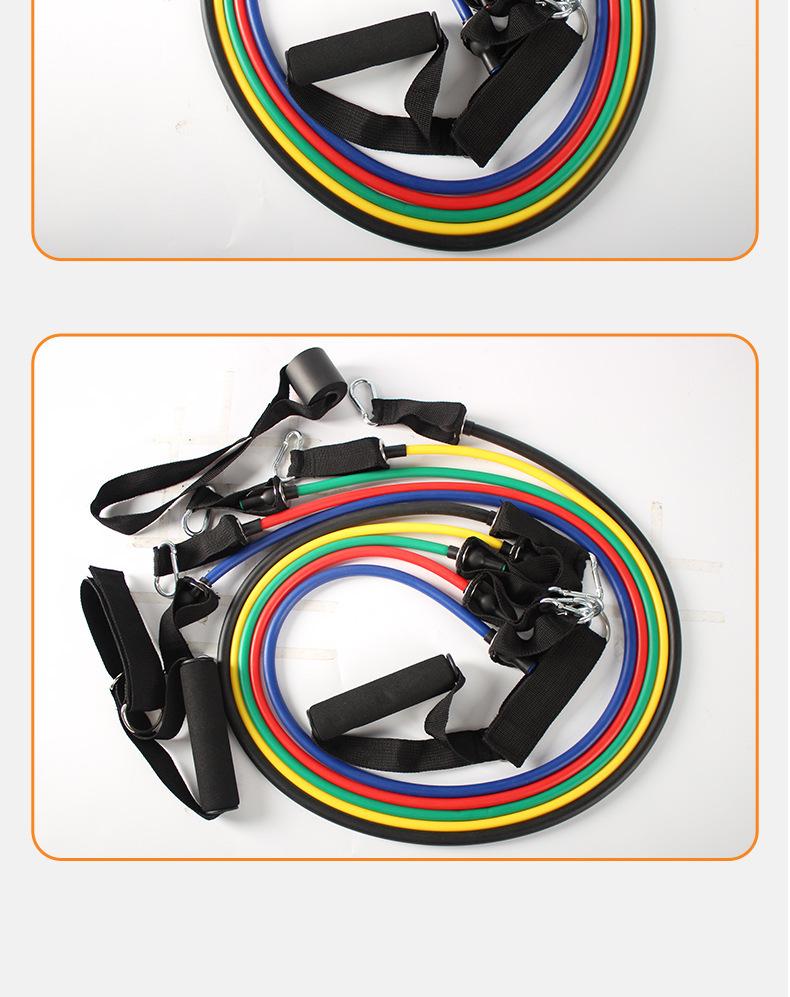 11-Piece Adjustable Multifunctional Resistance Band Set for Latissimus Dorsi Exercise and Training