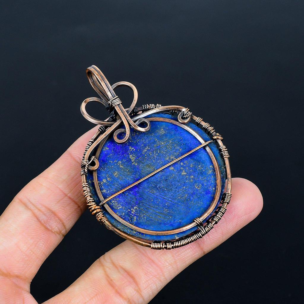 Tree Of Life lapis lazuli Pendant, Handmade Gemstone 999 Copper Wire Wrap Pendant Antique Jewelry, For Gift Copper Jewelry