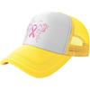 Pink Ribbon Butterfly Trucker Hat Breathable Mesh Baseball Cap Adjustable Snapback for Unisex