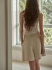 B Muse Mansion Jane Pleats Skirt Pants - Vanilla