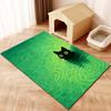 Multiple sizes Black cat in green water with ripples Print Carpet for Living Room Bedroom Sofa Home Decor Non-slip Mat Gift