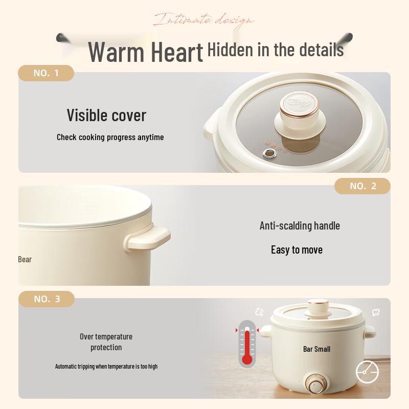 Little Bear 2.5L Multi-Function Electric Pot & Steamer CN plug (adapter included)