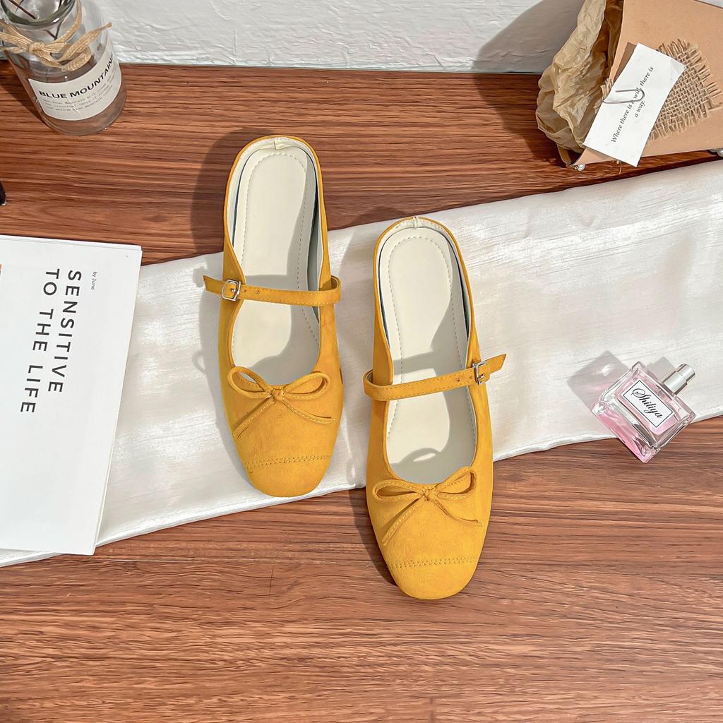 Summer new rear empty single shoes women wear high-end temperament thick-soled Muller shoes women's rear empty height women's shoes