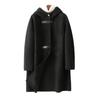Wool Blend Trench Coat for Women Hooded Long Winter Coat Single Breasted Casual Outerwear with Pockets Fall Winter