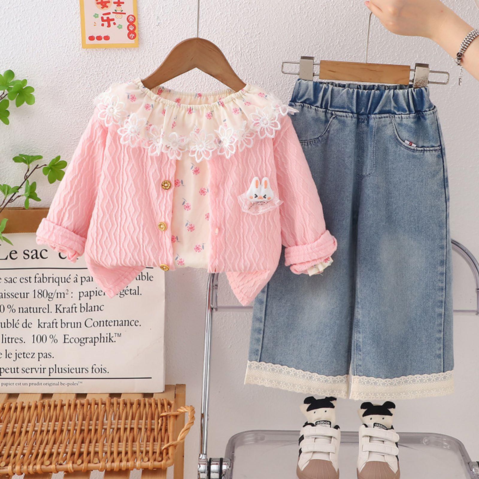 

Детский повседневный комплект с длинным рукавом, удобные наряды для повседневной носки 110 розовый