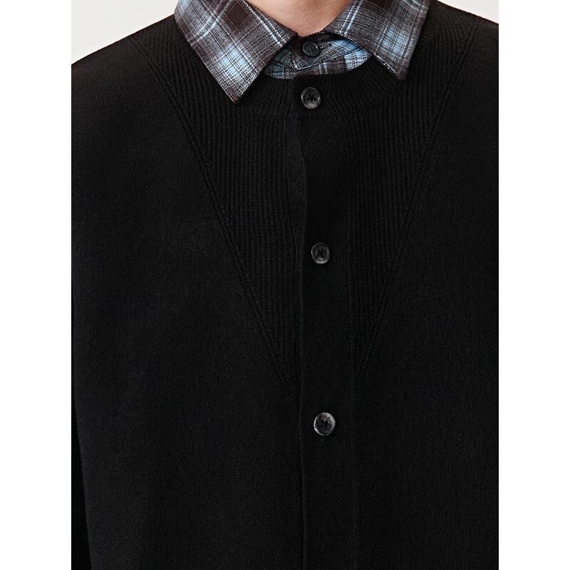 GXG Men's Collar-Spliced Open-Front Knit Cardigan