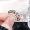 Delicate Pig Nose Flash Diamond Zir*****Pen Ring Set Light Luxury High Sense Cold Wind Personality Ring Woman