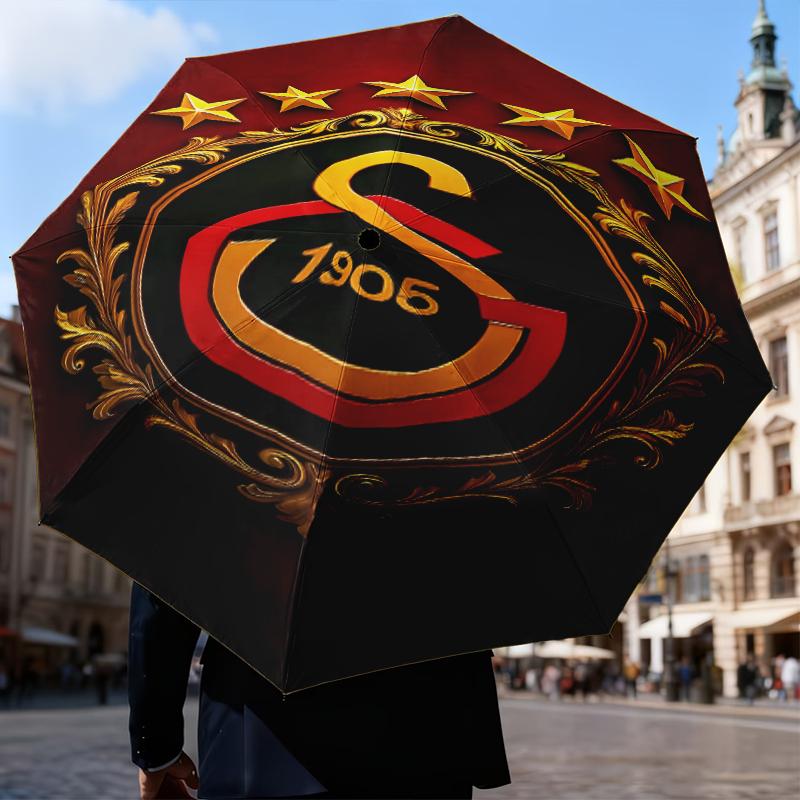 Galatasaray Crest Glory Umbrella Folding umbrella, automatic umbrella 8-Frame for Travel, camping Use Gift for Halloween Christmas