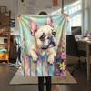 Flower Fence Dogs  Print Flannel Blanket, High quality Comfortable for All Seasons, Home Decor, Warmth and Comfort