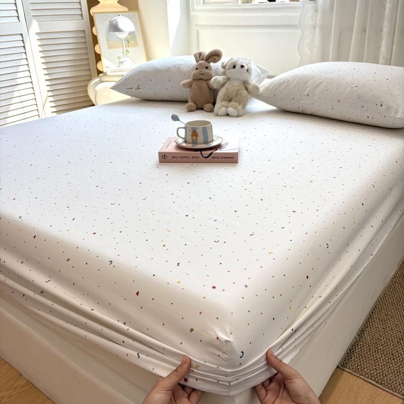 100% Cotton Fitted Sheet Protector Mattress Anti-Slip Bed Cover Modern Minimalist Style 90x190cm To 200x220cm