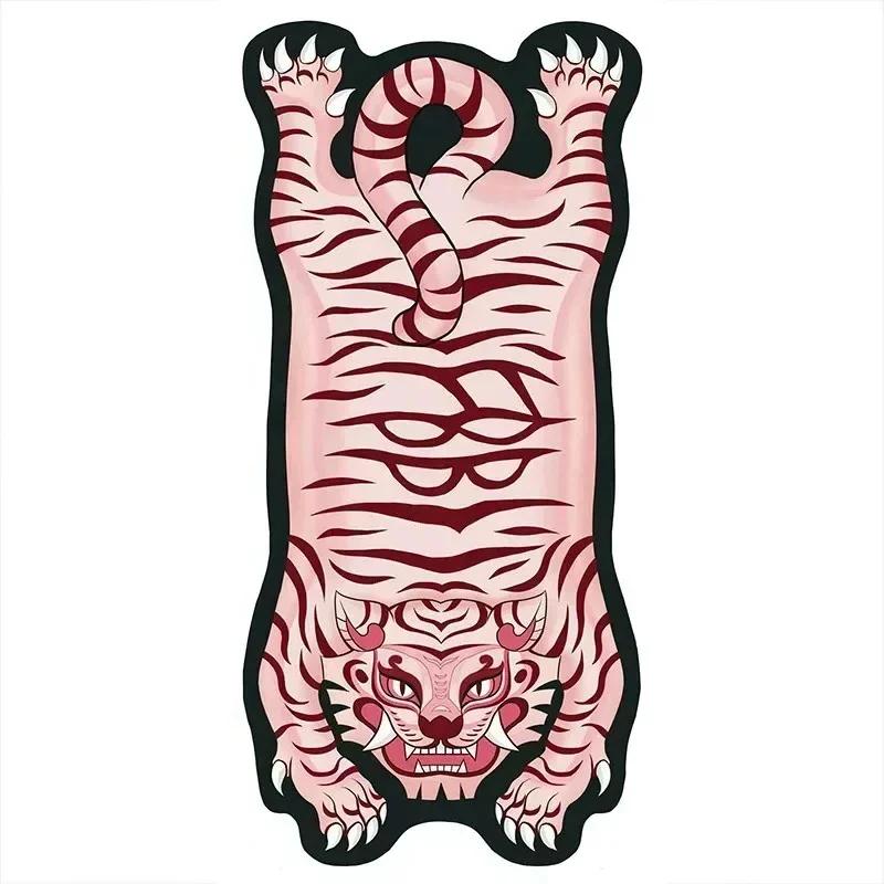 Bedroom Carpet Anti-slip Dirt-resistant Wear-resistant Living Room Rugs Tiger Interesting Pattern Home Decoration Floor Mat