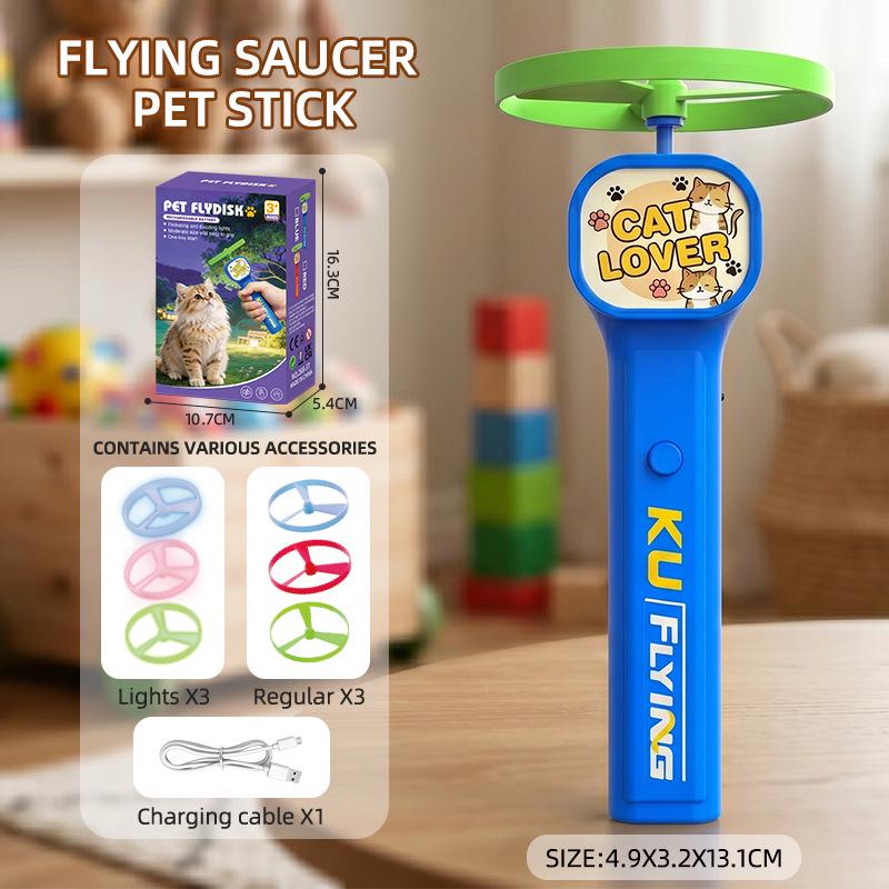 Cat Paw UFO Frisbee: LED Light-up Luminous Pet Teaser Toy