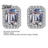 Clear Stone Earrings 1 Pair Stud Square Geometric White Cubic