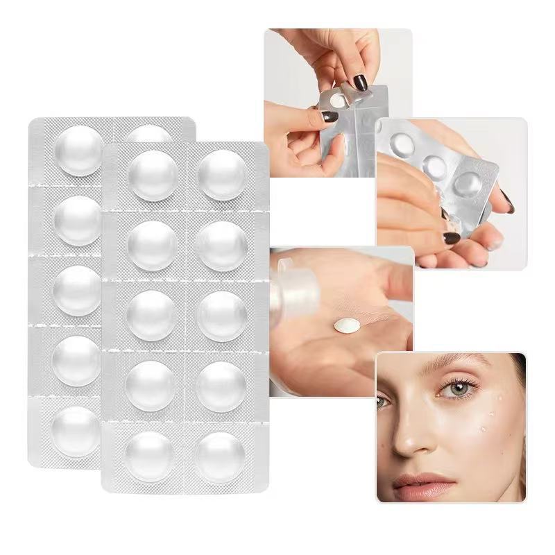 

Тверда есенція L-Вітамін С Заморожені сублімаційні таблетки освітлюють тон шкіри та зволожують Догляд за шкірою обличчя Таблетки есенції VC 5 таблеток