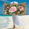 Elegant Pink Roses Garden Art Soft Beach Towel Outdoor Camping Vacation Swimming Beach Towel Outdoor Absorbent Bath Towel Blanket A5