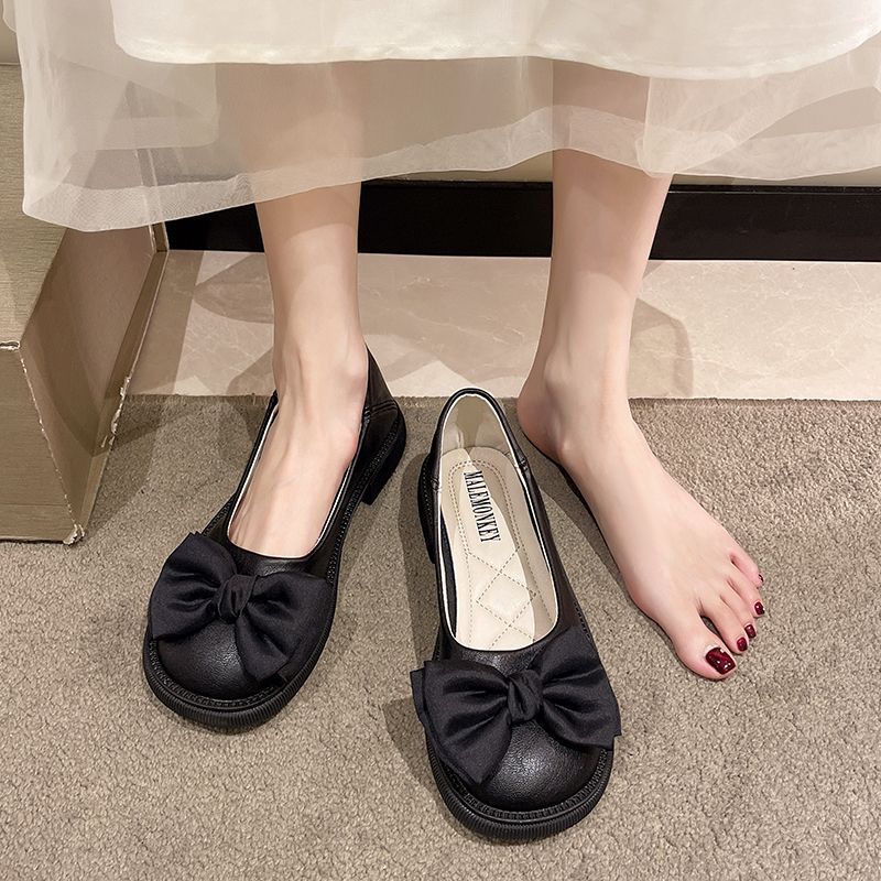 French flat-soled small leather shoes for women 2025 spring and summer new British style versatile one-pedal single shoes for pregnant women loafers