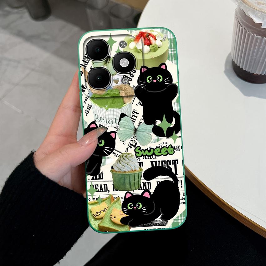 For itel A90 A50C A80 P60 S25 Ultra Power 70 Phone Cover Pretty Flower Pattern Smooth Liquid Silicone Screen Protector Shockproof Case For itel Casing