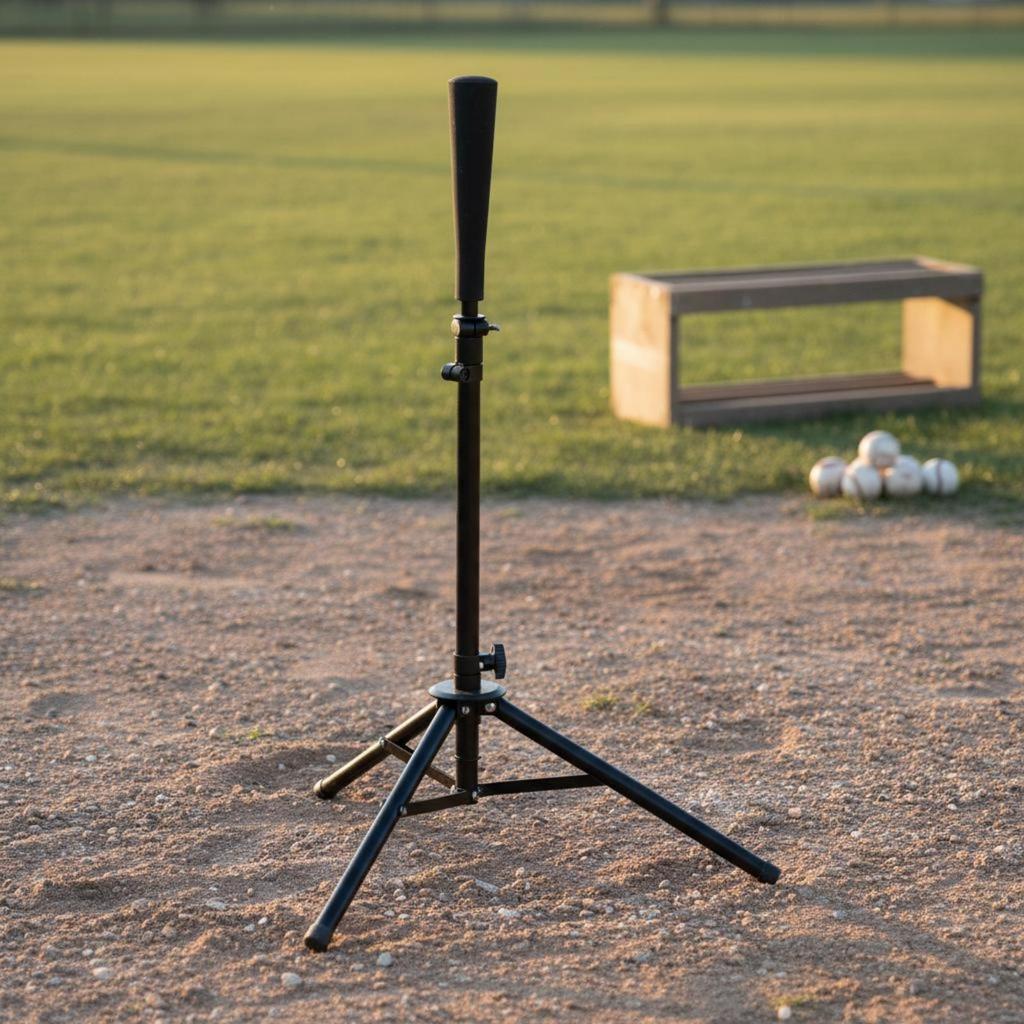 Tripod Batting Tee Foldable Adjustable Baseball Training Stand for