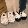 Autumn and Winter New Girls Cotton Shoes Cartoon Cute Three-dimensional Kitten Wear Plush Cotton Shoes Outside the Home