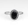 Black Onyx Oval Gemstone Ring, Solid 925 Sterling Silver Birthstone Ring, Bezel Ring, Statement Ring, Boho Ring, Partywear Ring