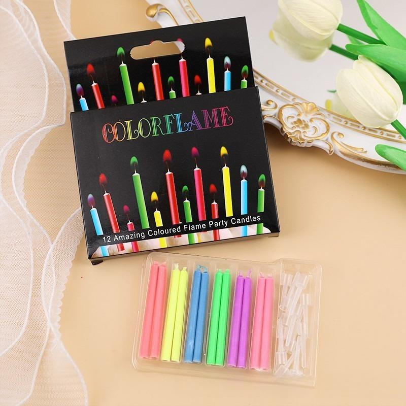 Colorful Flame Birthday Candles, Flame And Candle Color Match, Perfect For Birthday And Party Photos