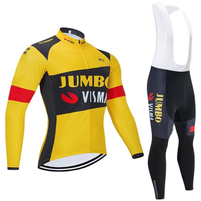 Mens Fleece Cycling Jersey Long Sleeve Winter Thermal Bike Top Road Mountain Biking