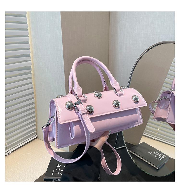 New Rivet Baguette Bag Women's 2025 New Premium Textured Handbag Simple Versatile Shoulder Crossbody Bag