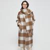 Women's Mid-Length Plaid Double-Sided Wool Coat
