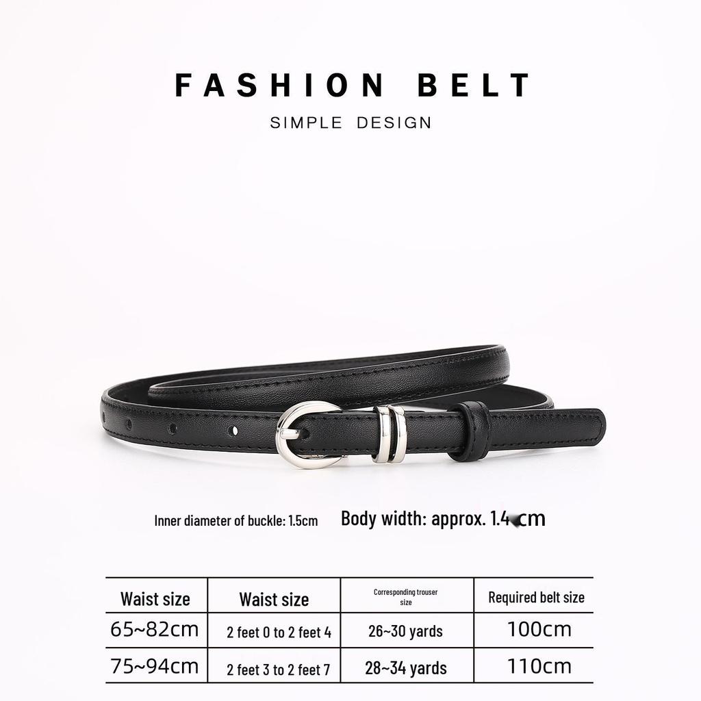 Women's Genuine Leather Dress Belt - Versatile, Thin, Fashionable Cowhide Waistband for Business Fashion