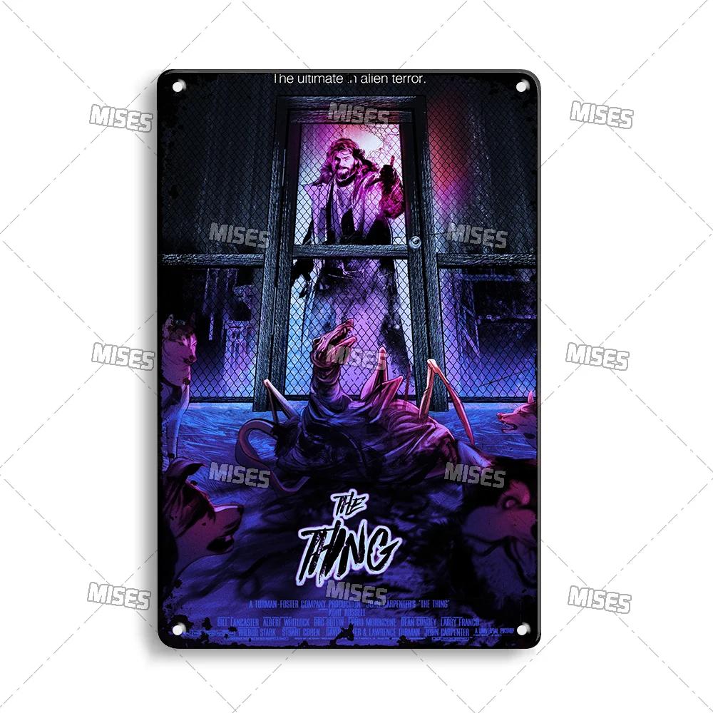 MISES Movie The Thing Metal Plaque Industrial Decor Metal Sign Vintage Metal Tin Sign Bar Home Metal Poster Old Decorative Plate