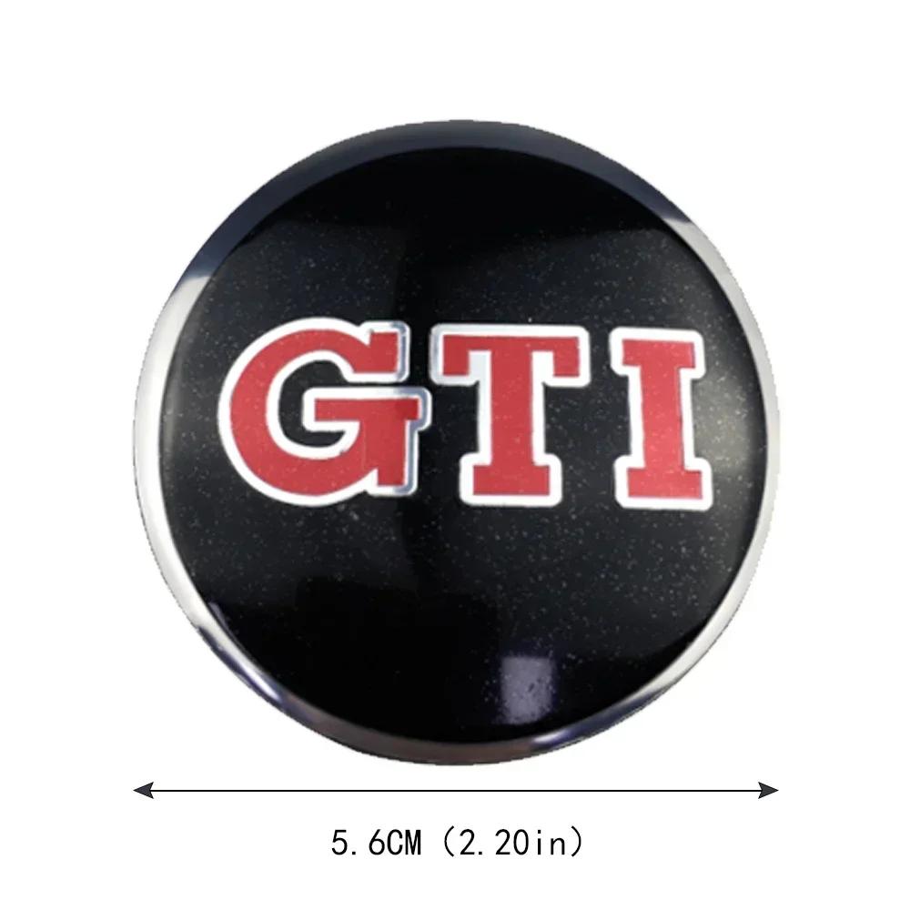 Pegatinas Centrales para Ruedas de Coche de 56MM Insignia de Tapacubos para Volkswagen VW RLINE GTI ABT SR Golf 6 7 8 MK3 MK7 Polo Tiguan Touran Beetle Jetta