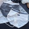 Ladies Summer Sweet Printed Lace Trimmed Striped Cotton Briefs