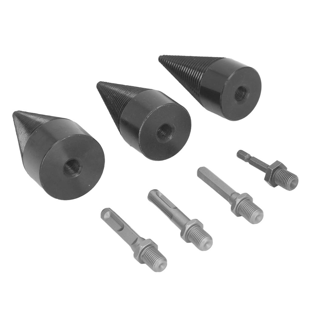 Kit Spaccalegna a Cono 32mm 42mm 50mm Punte da Trapano per Spaccare Gambi Quadrati Rotondi Esagonali Robusto Legna da Ardere