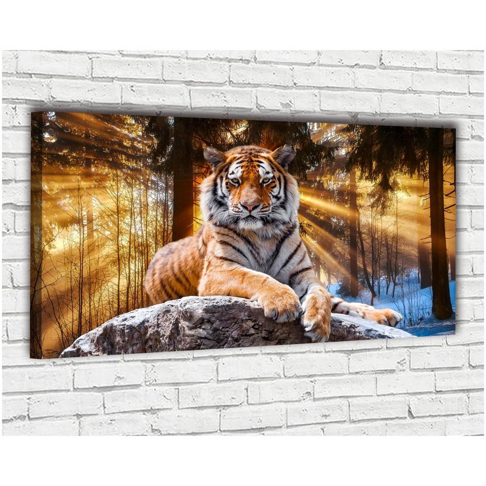 

Картина на холсте с изображением тигра, постер для гостиной, декоративная печатная настенная живопись без рамы 20*40cm No Frame
