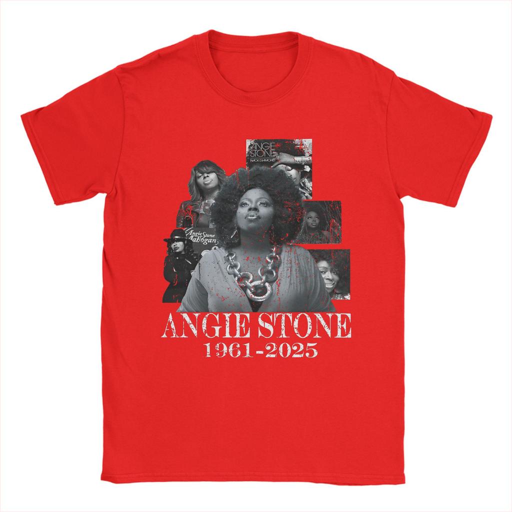 Maglietta RIP Angie Stone Memory per Uomo Cantante 1961-2025 Musica Divertente Cotone T-shirt Manica Corta 4XL 5XL 6XL merchandising