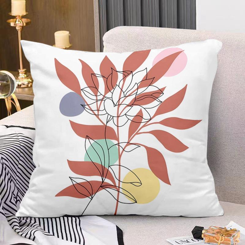 Artistic Floral Print Decorative Pillowcase Bedroom Living Room Square Cushion Pillowcase