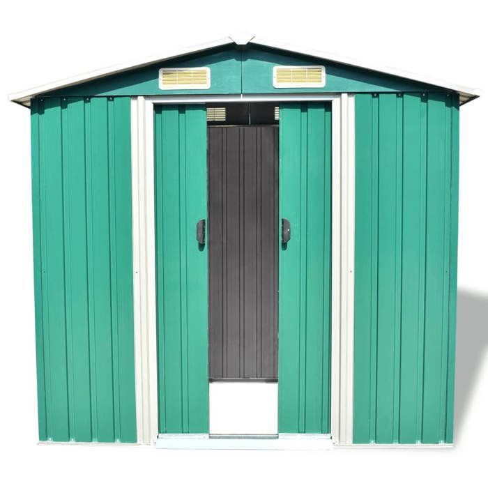 VidaXL Abri de Stockage Métal Vert 204x132x186 cm Cabane Rangement Jardin 42909