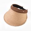 Summer Empty Top Straw Hat For Women Portable Foldable Wide Brim Sun Hat Outdoor Travel Beach UV Protection Caps