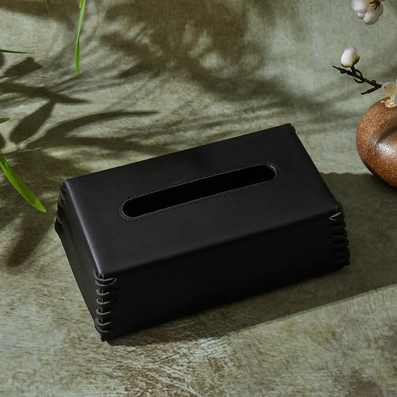 

Leather Tissue Box Luxury Tissue Boxes Aesthetic Napkin Storage Case Elegant Rectangular Napkin Organizer Cases Table Decoration чёрный