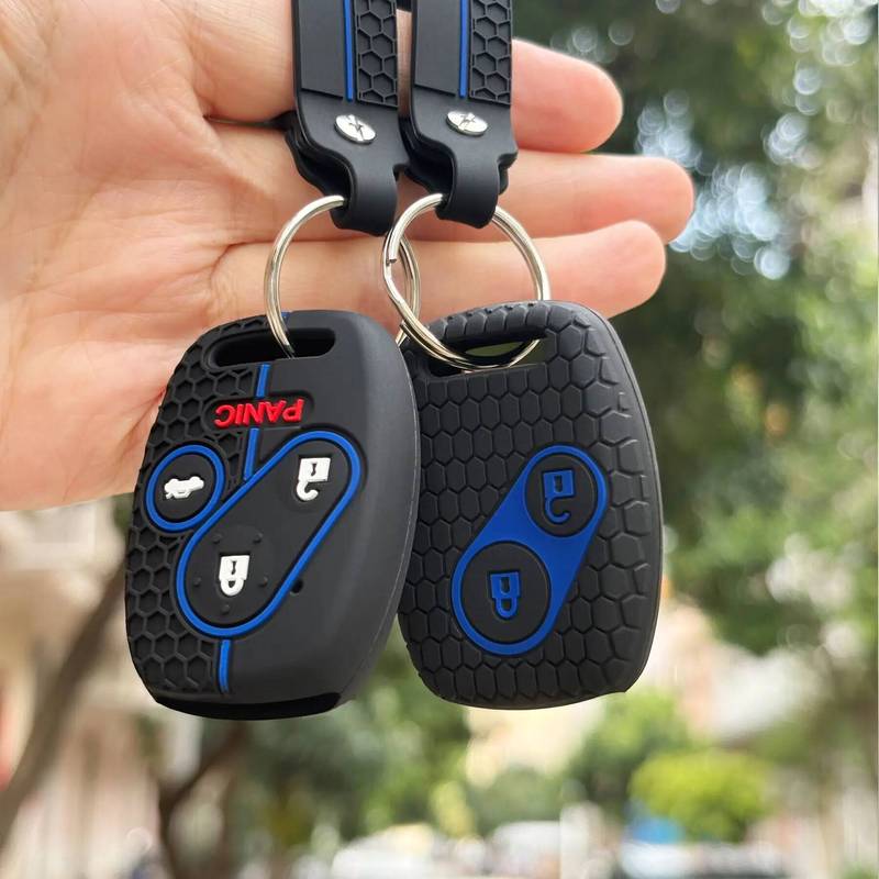 Key Fob Case Keychain For Honda Civic 4D Jazz Gr8 CR-V SRV FRV Fit CSX Chord 7 Accord Emblem Extra Screw Silicone Protection