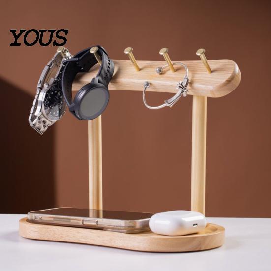 Moisture-proof Key Box Wooden Rack, with Concave Tray Prevents Rolling Design, Moisture-Proof Holder Wax Oil Finish Organizer, for Entryway