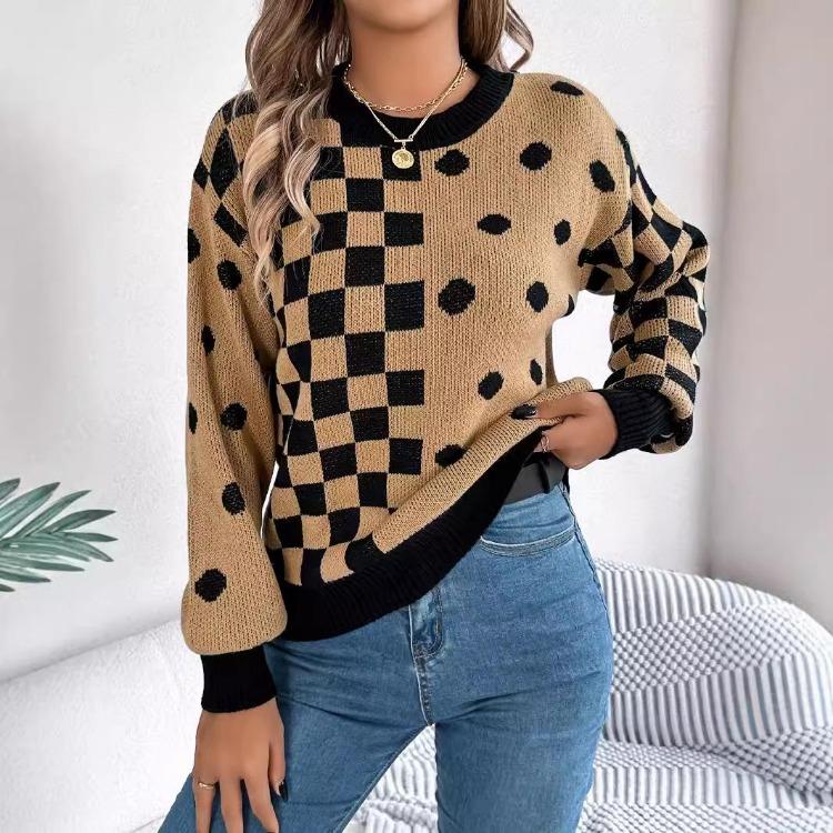 Autumn Winter Women Casual Knit Sweater Long Sleeve O Neck