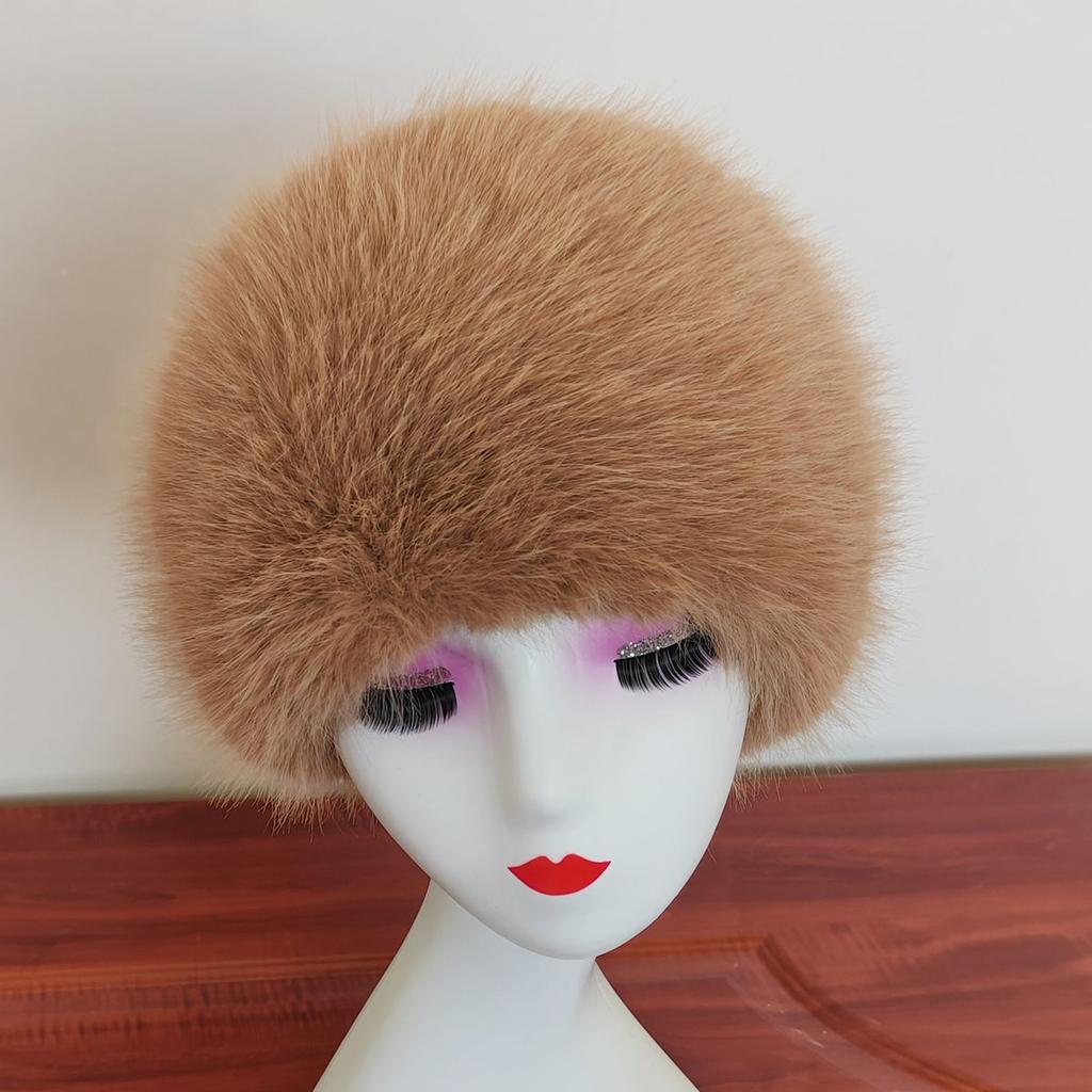 Fall and Winter Fur-like Fur Hat Empty Top Hair Accessory Ring Thickenedheattechpopular Photo Hat