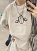 Grey half-sleeved cotton short-sleeved T-shirt women's summer new loose niche design t-shirt women's top ins