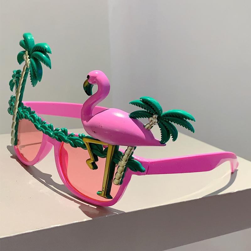 KAMMPT Fun Hawaiian Party Shades Tropical Fancy Eyewear Summer Beach Photo Props Crazy Glasses for Adults