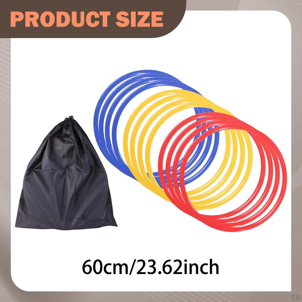 12 Agility Rings for Balance And Coordination Exercises, Jump Rope Games.