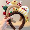 2025 New Style Girls' Christmas Reindeer Plush Headband - Cartoon Hair Accessory for Little Girls