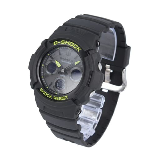 

Casio G-Shock Men s Analog-Digi Waterproof Solar Watch, Black/Lime, AWR-M100SDC-1A